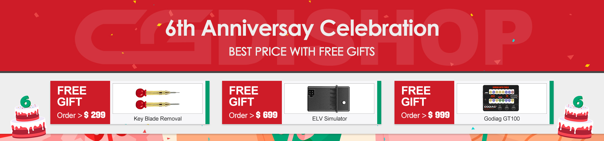 6th Anniversary Sale Best Price with Free Gifts